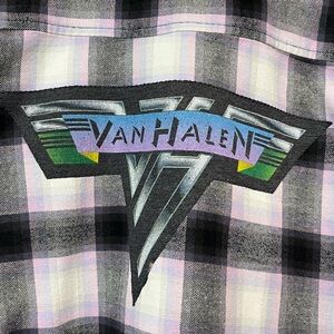 Upcycled Flannel “Van Halen” Button Down